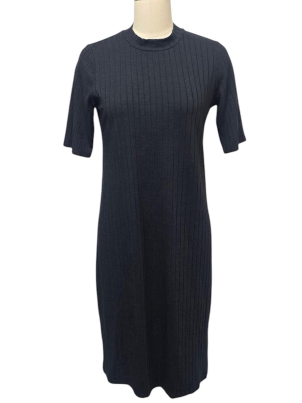 Eileen Fisher Ribbed Mock-Neck Midi Dress Sz S/P - Picture 2 of 5